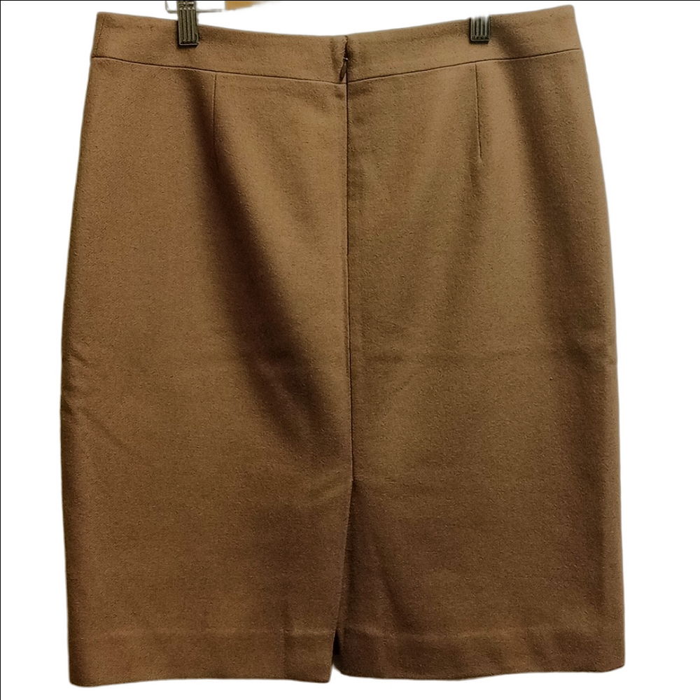 J.CREW TAN CAMEL KHAKI  WOOL CLASSIC "THE PENCIL" SKIRT - Picture 4 of 13